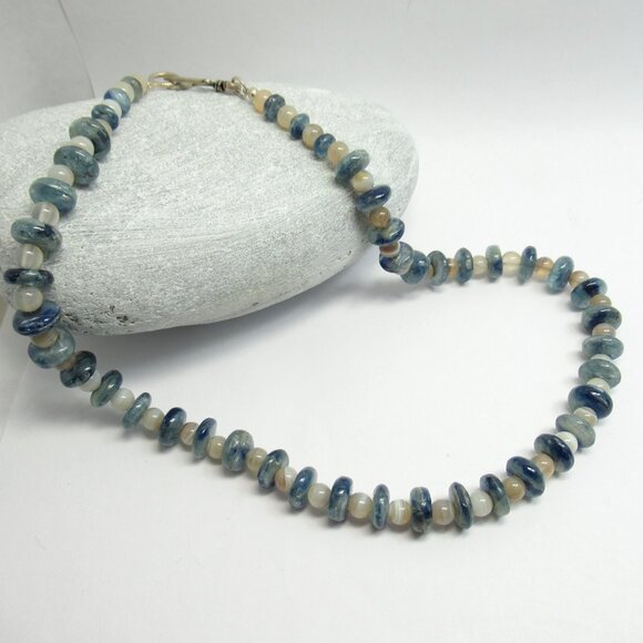 Kyanite and Botswana Agate Necklace - Picture 1 of 16